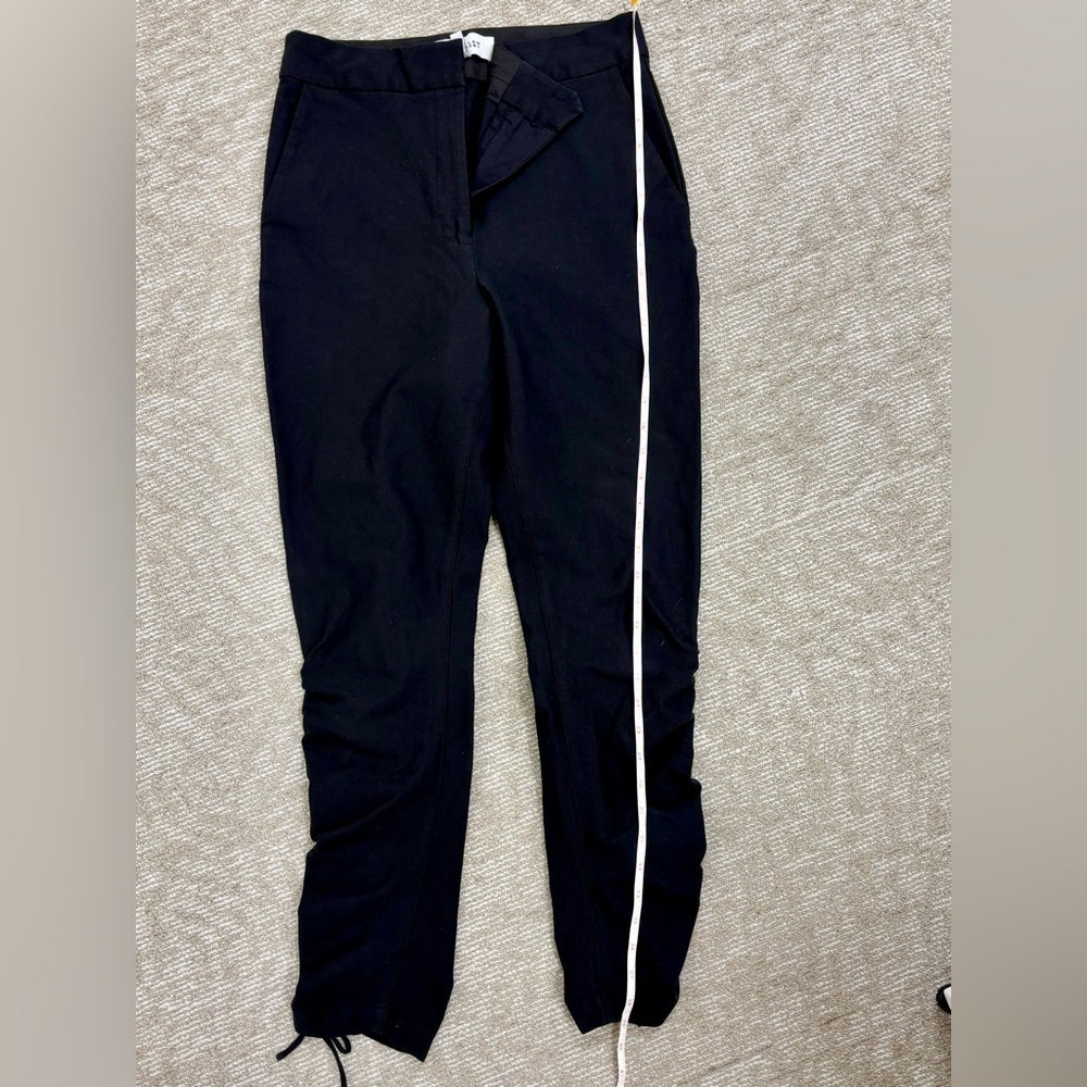 10 Crosby Derek Lam Black Ruched Slim-Leg Pants - Picture 13 of 14